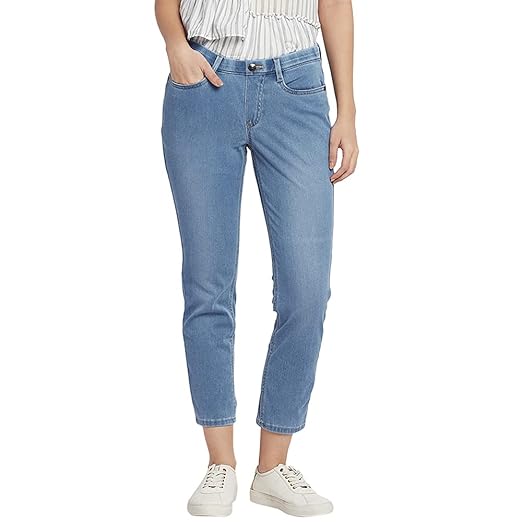 GLOVINA Women Mid Rise Cropped Denim Jeggings – Stylish Stretchable Slim Fit Casual Wear Pant