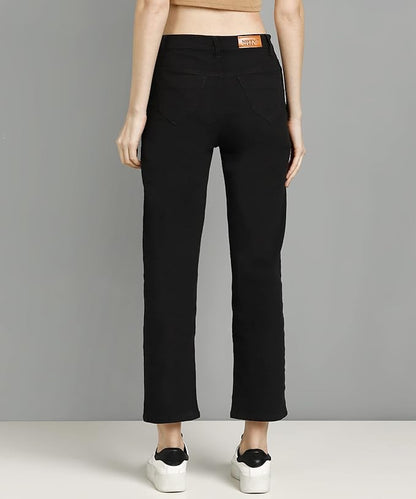 NovaWear Women's Denim Straight Fit Boyfriend Jeans with Comfortable Mid-Rise Waist and Casual Style