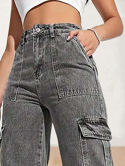 KORVIA Women's High Waist Wide Fit Jeans – Relaxed Denim Pants with Stylish Wide Leg Design