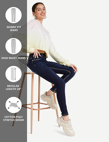 Avelora Brand - Sylvara Women's Stretchable Skinny Fit Denim Jeans for Casual and Everyday Wear