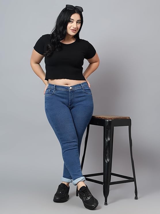 Nivora Women's High Rise Stretch Fit Denim Jeans with Comfortable Stretchable High Waist Design