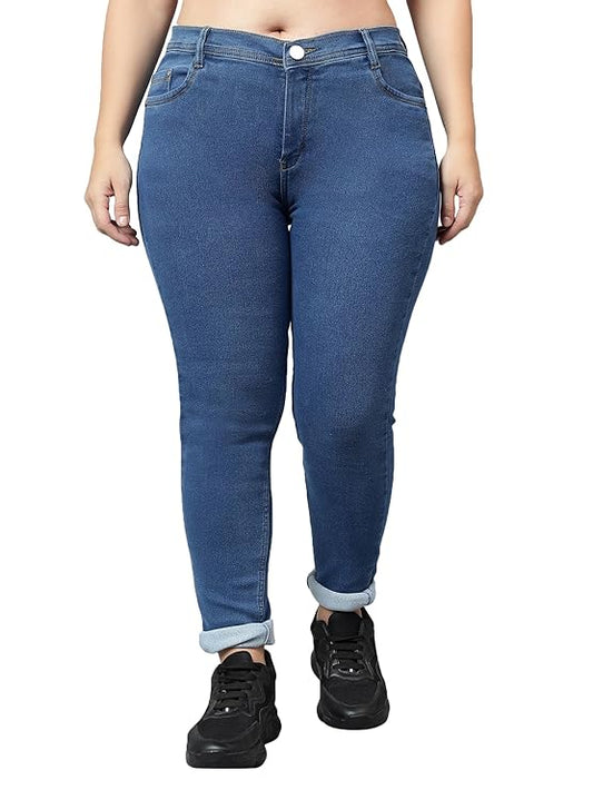 Nivora Women's High Rise Stretch Fit Denim Jeans with Comfortable Stretchable High Waist Design