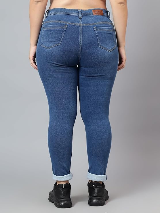 Nivora Women's High Rise Stretch Fit Denim Jeans with Comfortable Stretchable High Waist Design